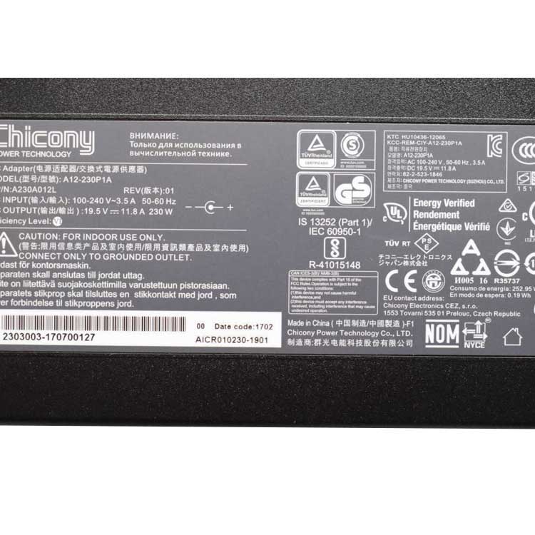 CHICONY A12-230P1A
																 Laptop Adapter