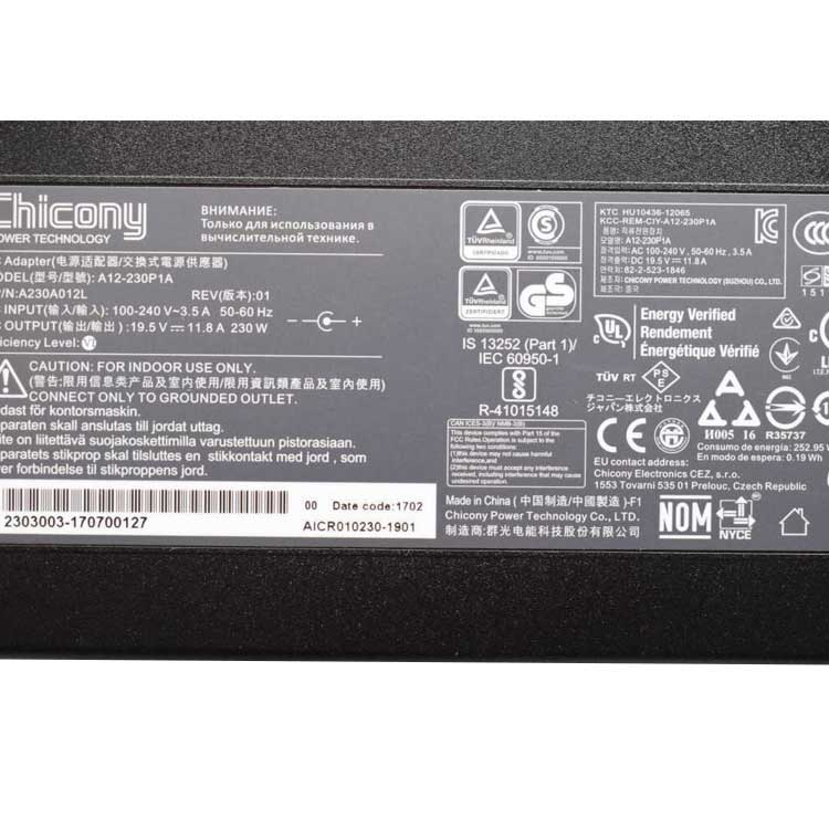 CHICONY A12-230P1AノートPC用ACアダプター 