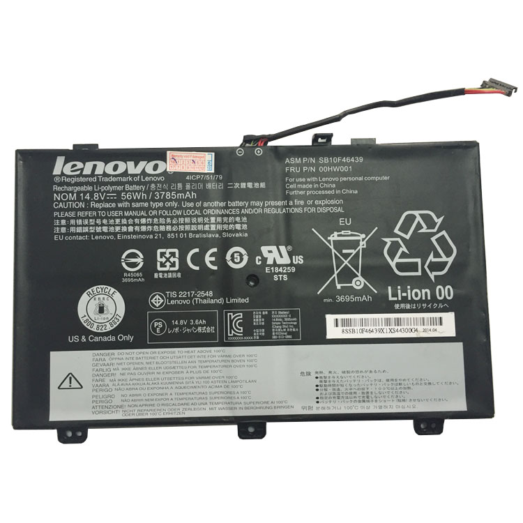 LENOVO 00HW001
																 Laptop Accu's