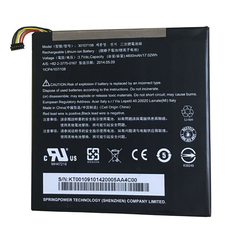 ACER 30107108
																 Tablet PC Batterijen