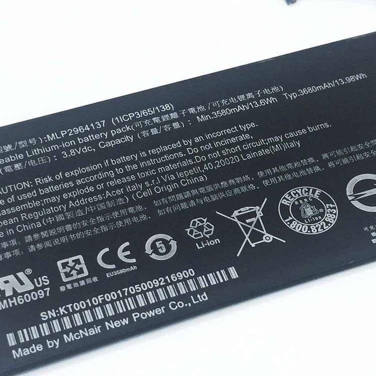 ACER MLP2964137
																 Tablet PC Batterijen