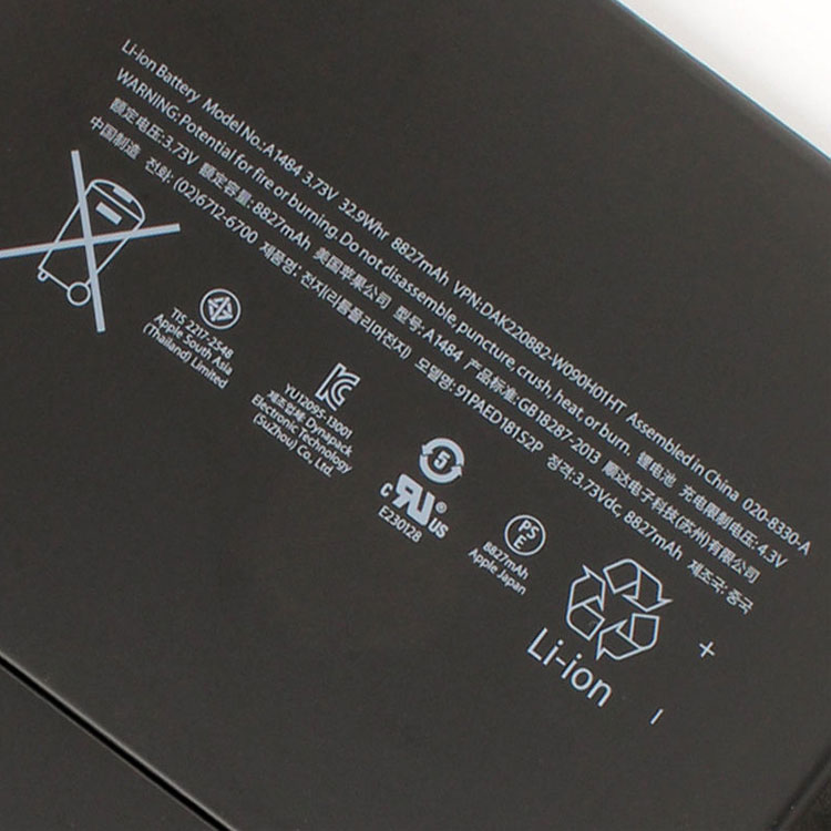 APPLE A1475
																 Tablet PC Batterijen