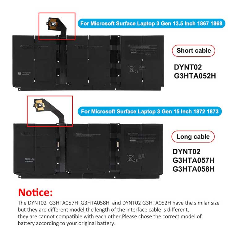 MICROSOFT Surface Laptop 3 1873
																 Laptop Accu's