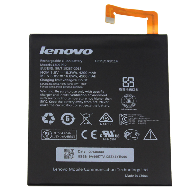 LENOVO L13D1P32
																 Tablet PC Batterijen