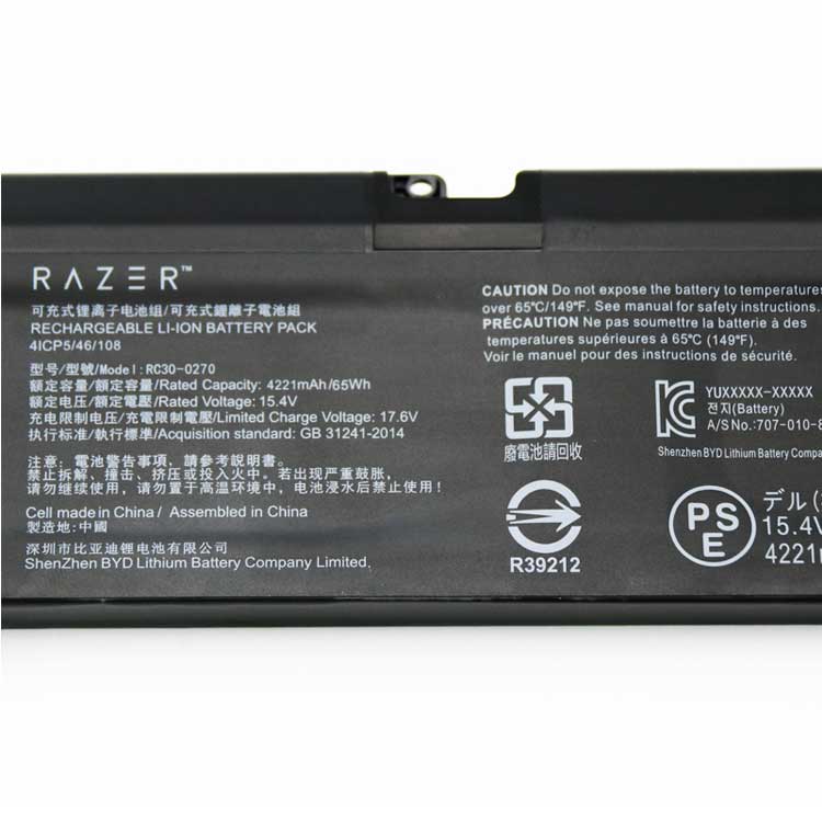 LENOVO RAZER Blade Pro 15 Standard edition RZ09-0270 RZ09-0300 batería