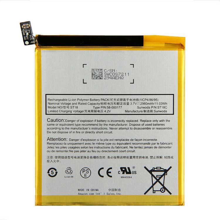 AMAZON  ST18  2980mAh/11.03WhノートPCバッテリー