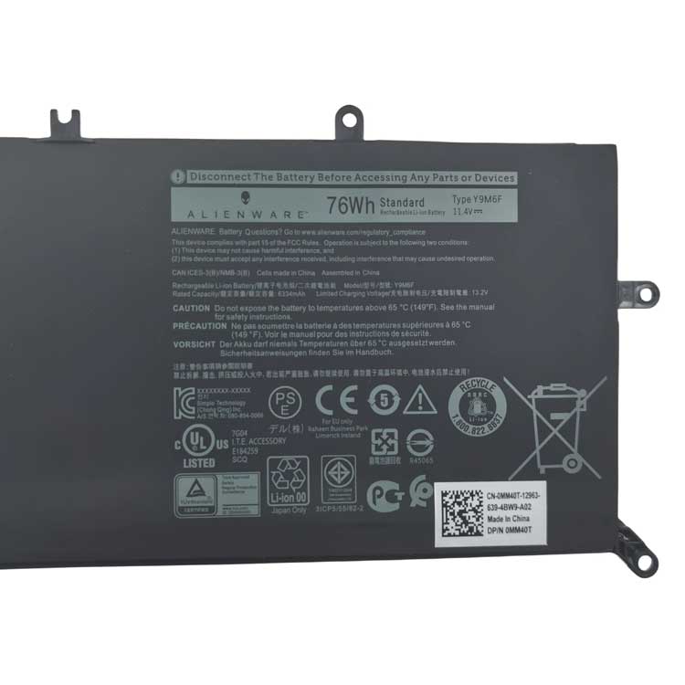 DELL Y9M6F
																 Laptop Accu's