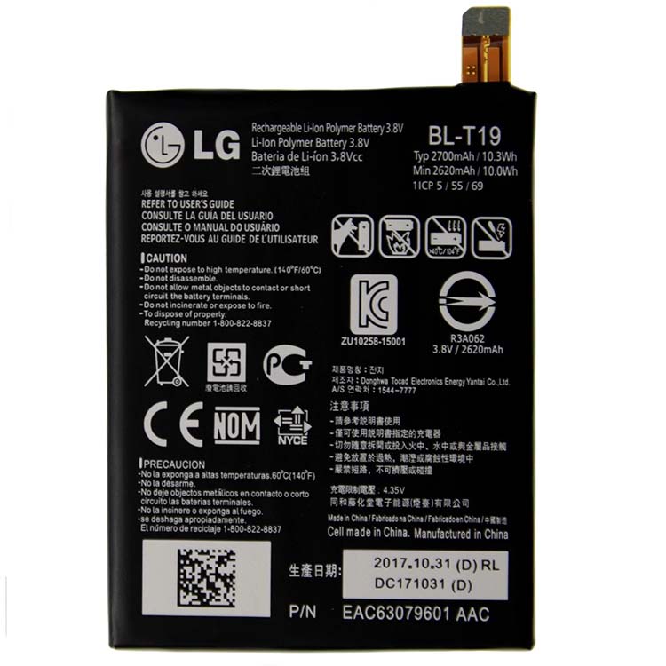 LG H791 H798 H790 Google Nexus 5X L-T19 BLT19 batería