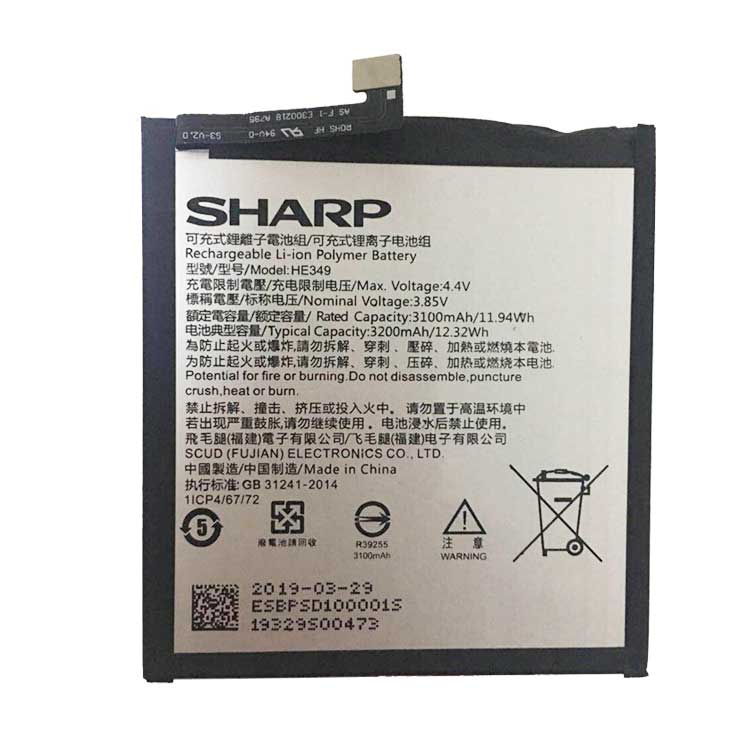 SHARP HE349携帯電話のバッテリー