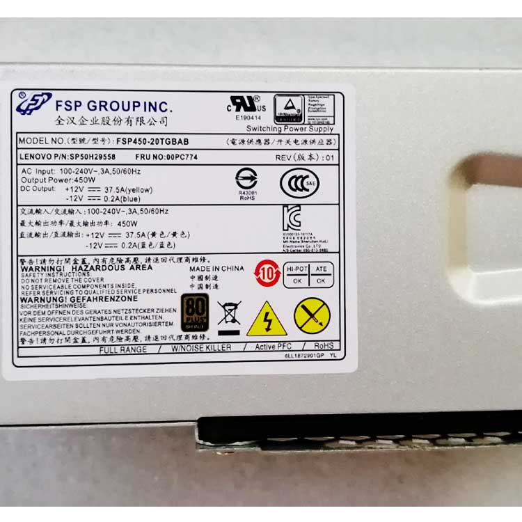 LENOVO M910s Desktop (ThinkCentre)
																 Server Voedingen