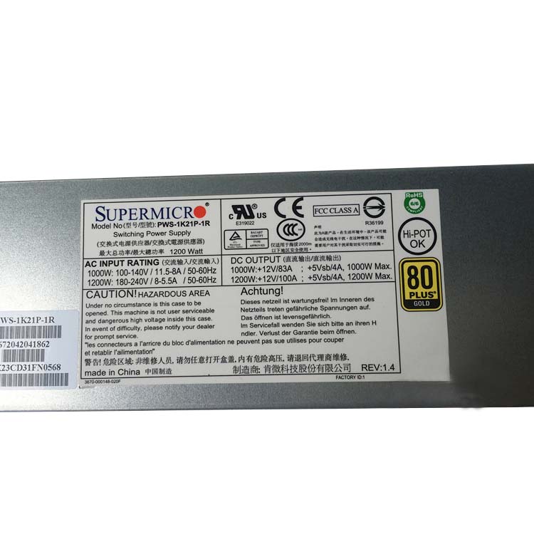 SUPERMICRO PWS-1K21P-1R電源ユニット